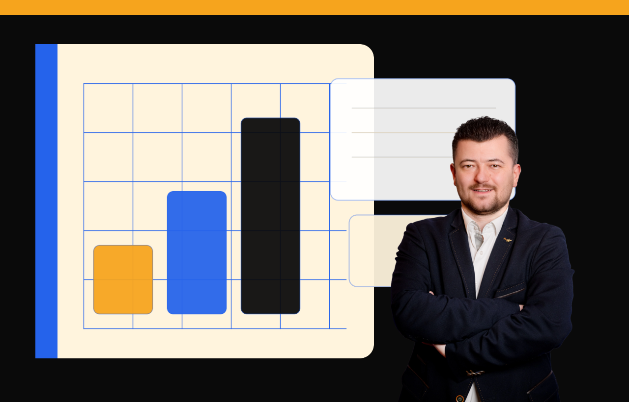 Kerek István AI Agent studio hangulatú üzleti vizuálon